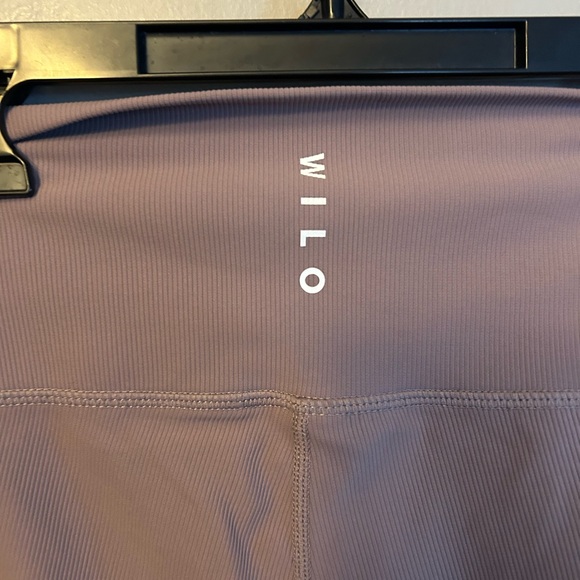 Wilo the Label leggings - mauve/purple colorblock ribbed high waisted 7/8 length - Picture 5 of 10